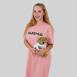 Sleeped Jersey-Pyjama-Shirt mit Tedybär 